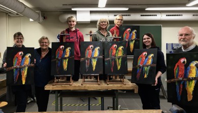 Papageien Triptychon